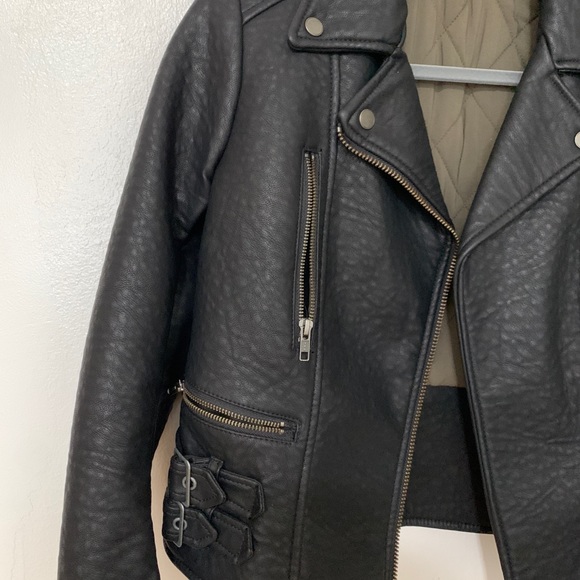 Free People Faux Leather Vegan Jacket Warm - Picture 3 of 8